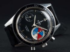 A RARE GENTLEMAN'S STAINLESS STEEL LEJOUR YACHTINGRAF CHRONOGRAPH WRIST WATCH CIRCA 1967 Movement: