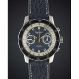 A RARE GENTLEMAN'S STAINLESS STEEL GIGANDET "BIG BOY" CHRONOGRAPH WRIST WATCH CIRCA 1968 WITH NAVY