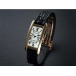 A VERY RARE 18K SOLID GOLD CARTIER LONDON TANK RECTANGULAR WRIST WATCH CIRCA 1969, WITH LONDON