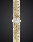 A LADIES 14K SOLID GOLD ROLEX BRACELET WATCH CIRCA 1960s, WITH ORIGINAL ROLEX BOX Movement: 17J,