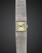 A LADIES 18K SOLID WHITE GOLD PATEK PHILIPPE BRACELET WATCH DATED 1966, REF. 3285/46 WITH ORIGINAL