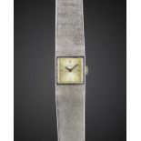 A LADIES 18K SOLID WHITE GOLD PATEK PHILIPPE BRACELET WATCH DATED 1966, REF. 3285/46 WITH ORIGINAL