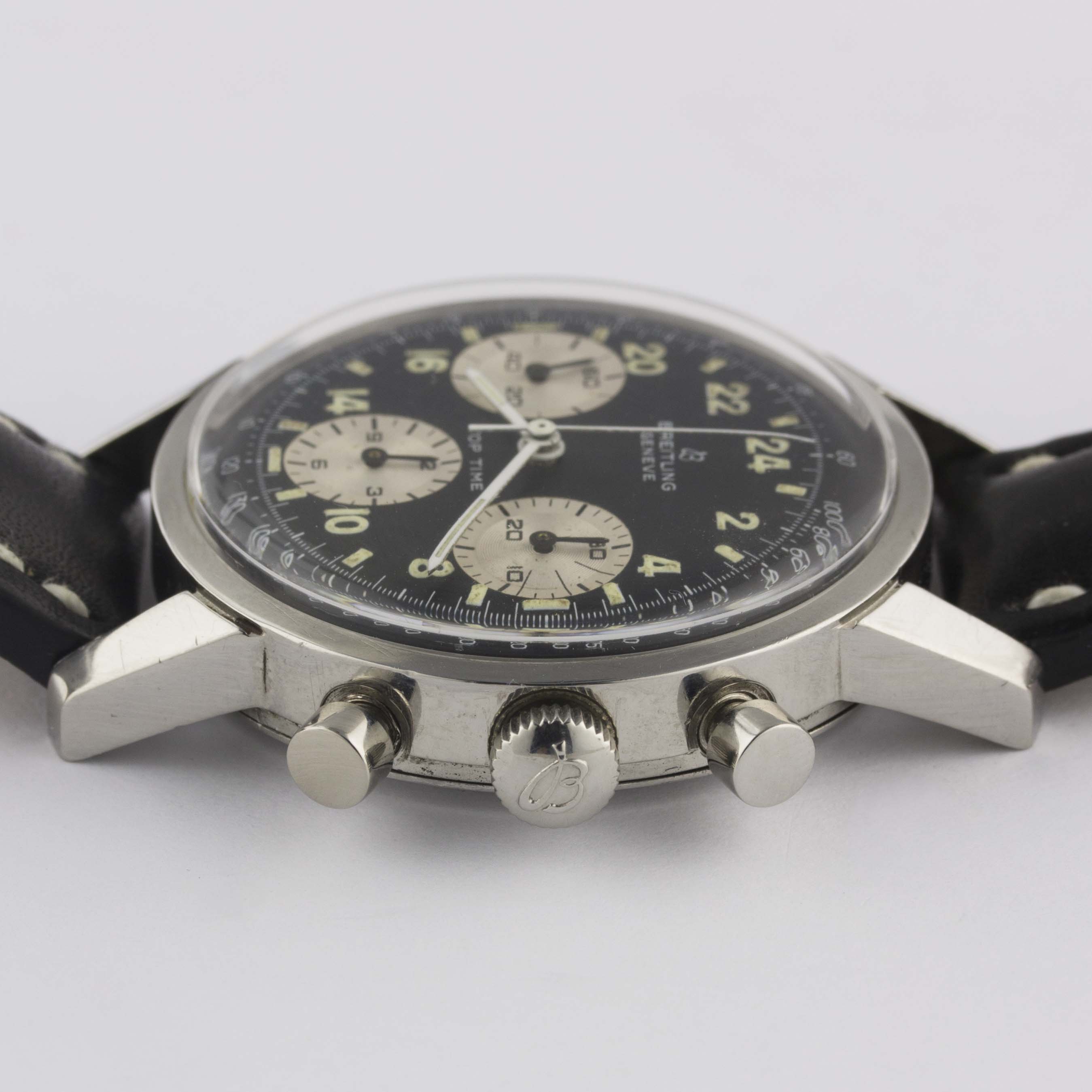 A RARE GENTLEMAN'S STAINLESS STEEL BREITLING TOP TIME 24 HOUR CHRONOGRAPH WRIST WATCH CIRCA 1968, - Image 11 of 12