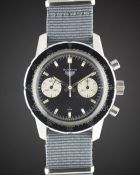 A RARE GENTLEMAN'S STAINLESS STEEL HEUER AUTAVIA CHRONOGRAPH WRIST WATCH  CIRCA 1970, REF. 7763C