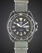 A VERY RARE GENTLEMAN'S PVD STAINLESS STEEL BRITISH MILITARY ROYAL NAVY SBS ISSUED CWC DIVERS