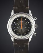 A GENTLEMAN'S STAINLESS STEEL REGINES "SHERPA GRAPH" CHRONOGRAPH WRIST WATCH CIRCA 1970, WITH