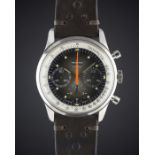 A GENTLEMAN'S STAINLESS STEEL REGINES "SHERPA GRAPH" CHRONOGRAPH WRIST WATCH CIRCA 1970, WITH