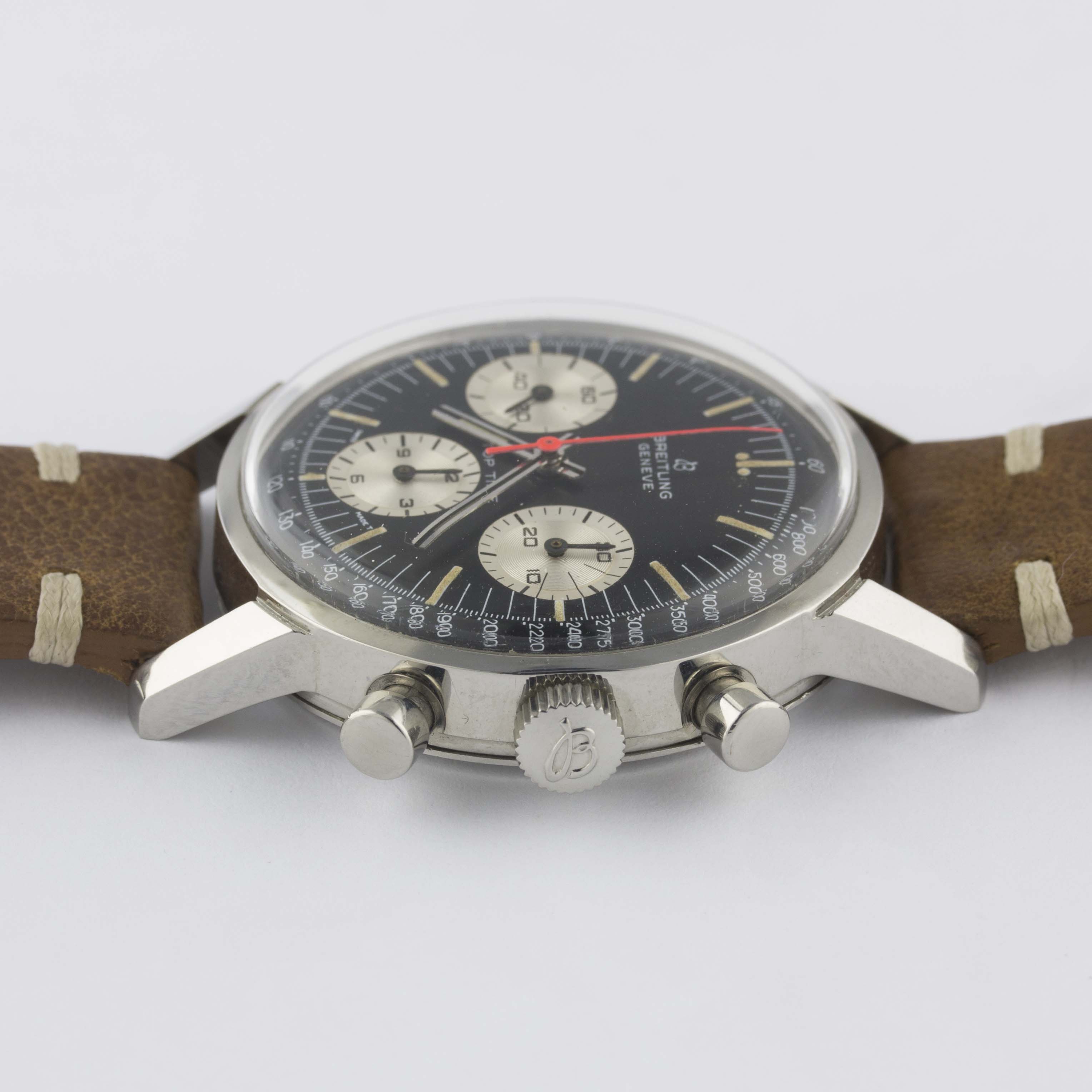 A RARE GENTLEMAN'S STAINLESS STEEL BREITLING TOP TIME CHRONOGRAPH WRIST WATCH CIRCA 1969, REF. 810 - Image 10 of 11