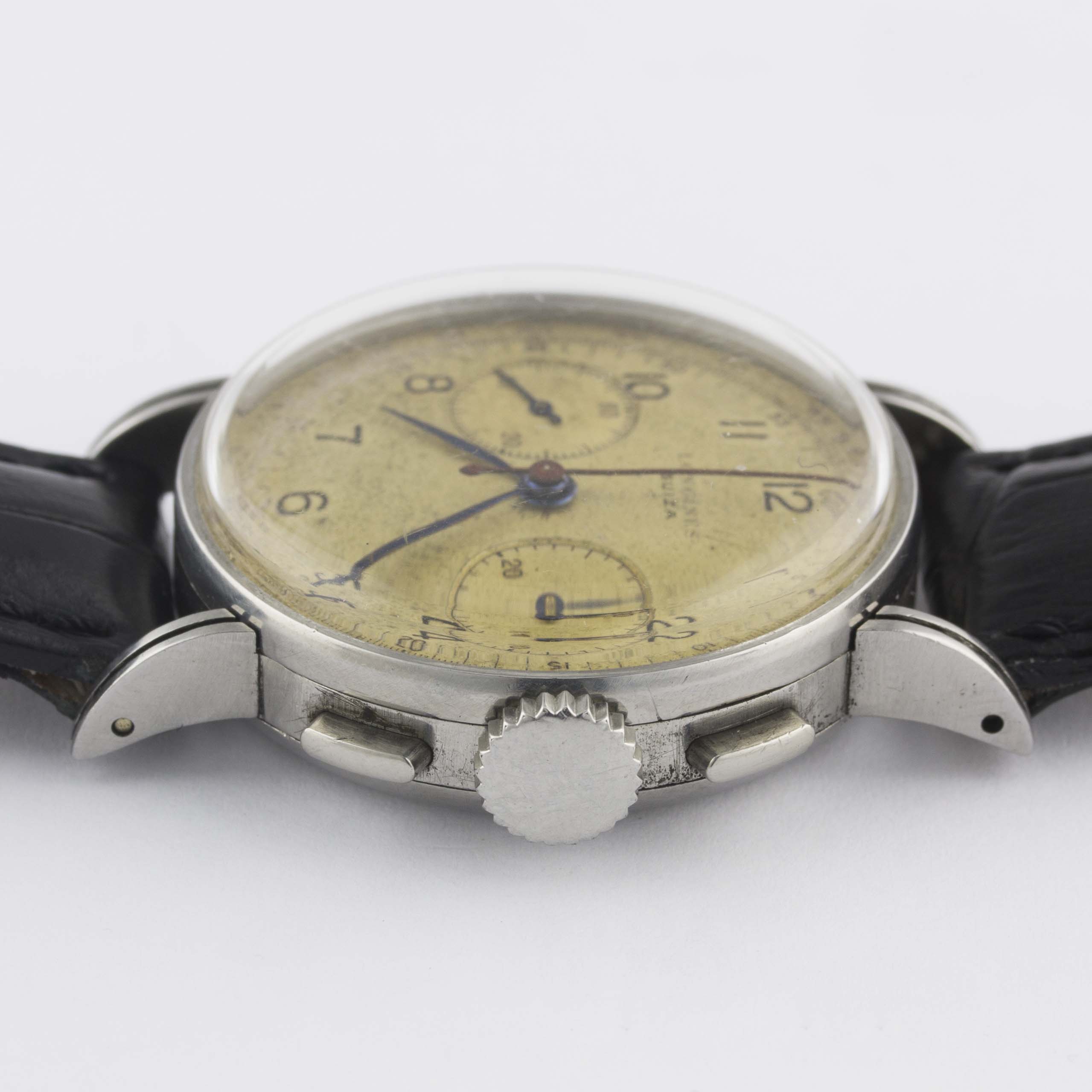 A GENTLEMAN'S STAINLESS STEEL LONGINES FLYBACK CHRONOGRAPH WRIST WATCH CIRCA 1946, REF. 3226 - Image 9 of 10