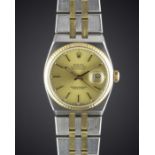 A GENTLEMAN'S STEEL & GOLD ROLEX OYSTERQUARTZ DATEJUST BRACELET WATCH CIRCA 1986, REF. 17013