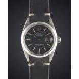 A RARE GENTLEMAN'S STAINLESS STEEL ROLEX OYSTER PERPETUAL DATEJUST WRIST WATCH CIRCA 1974, REF. 1600