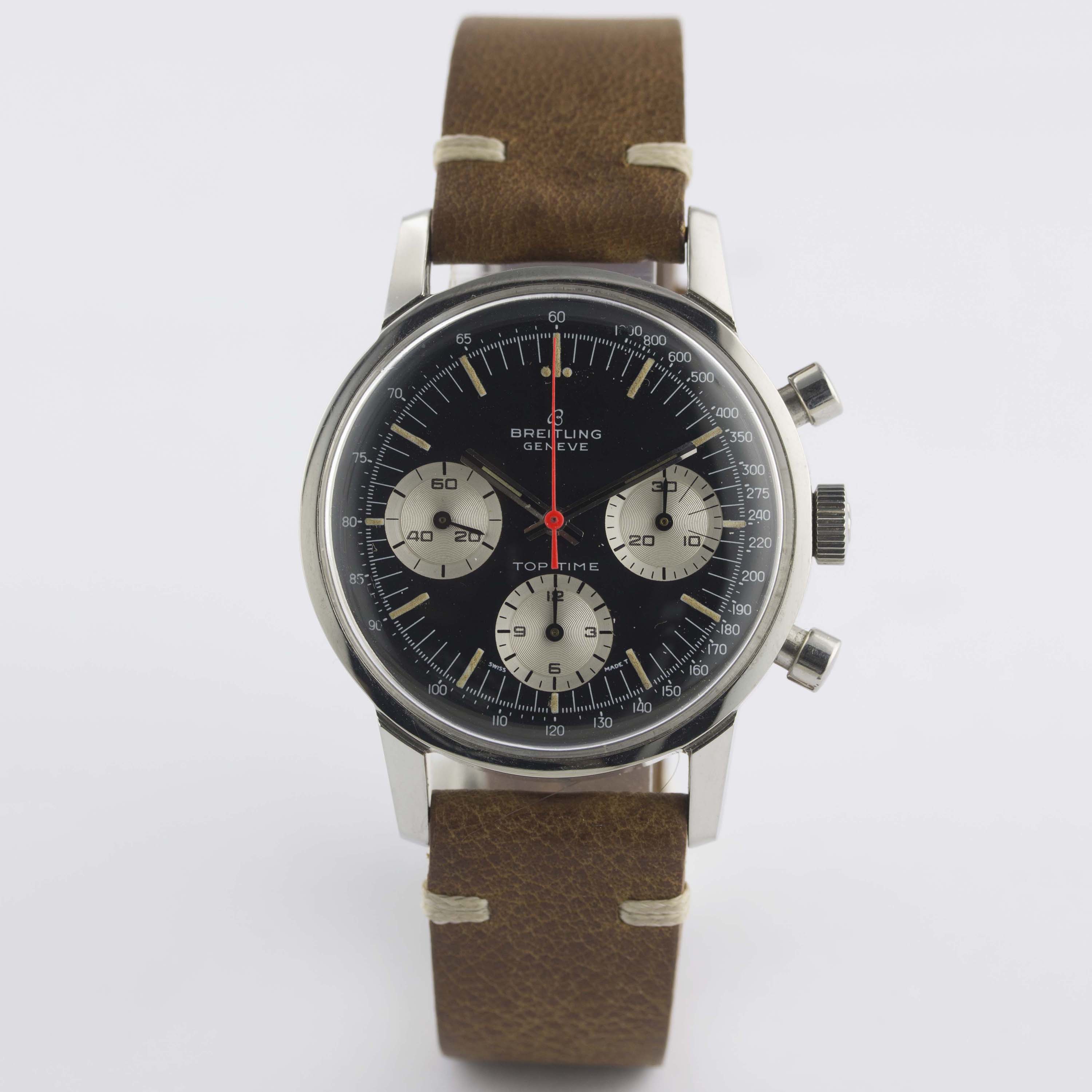 A RARE GENTLEMAN'S STAINLESS STEEL BREITLING TOP TIME CHRONOGRAPH WRIST WATCH CIRCA 1969, REF. 810 - Image 3 of 11