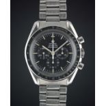 A GENTLEMAN'S STAINLESS STEEL OMEGA SPEEDMASTER PROFESSIONAL CHRONOGRAPH BRACELET WATCH CIRCA