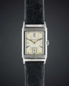 A GENTLEMAN'S STAINLESS STEEL JAEGER LECOULTRE REVERSO WRIST WATCH CIRCA 1930s Movement: Manual