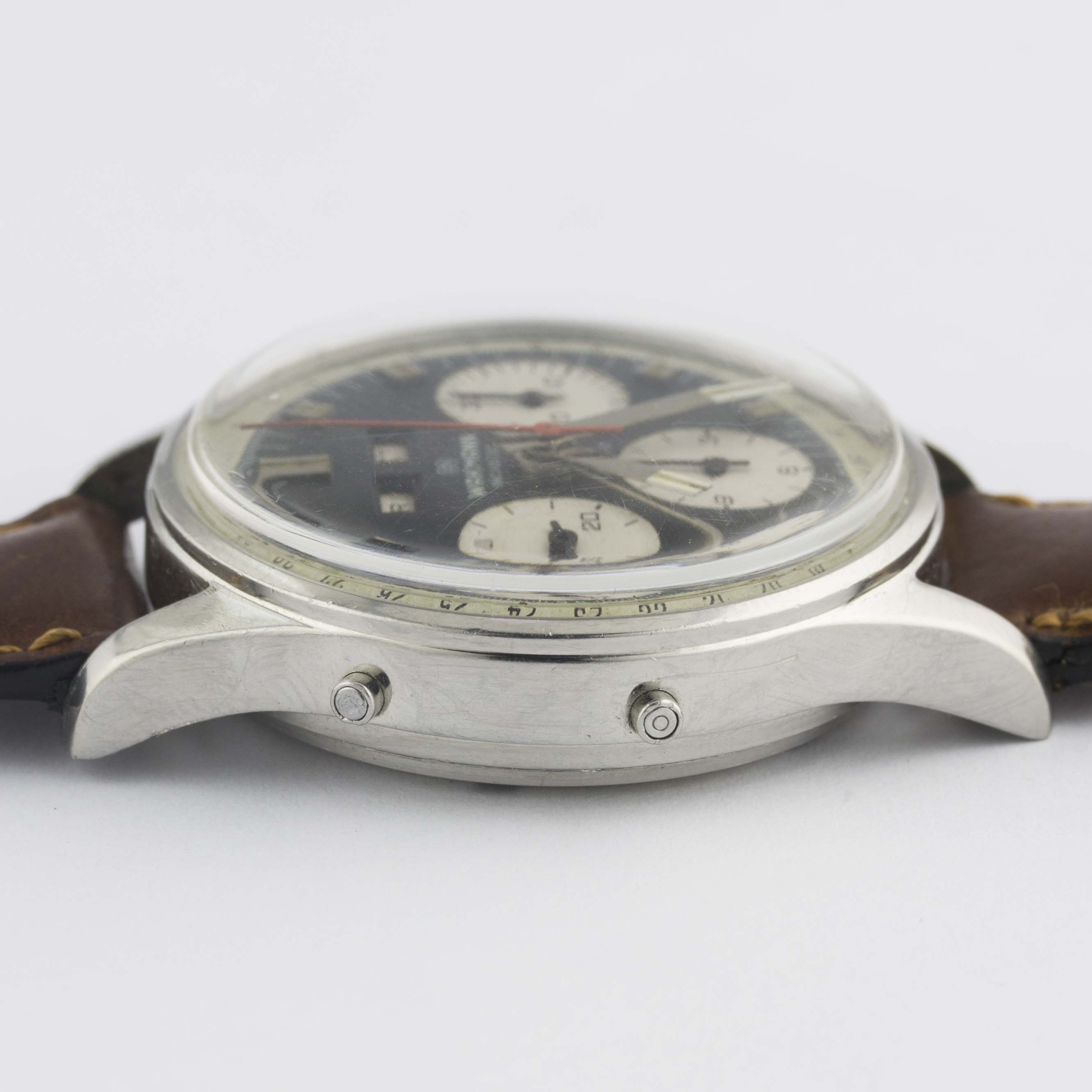 A GENTLEMAN'S STAINLESS STEEL WAKMANN TRIPLE CALENDAR CHRONOGRAPH WRIST WATCH CIRCA 1960s, REF. 71. - Image 10 of 10