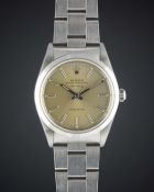 A GENTLEMAN'S STAINLESS STEEL ROLEX OYSTER PERPETUAL AIR KING PRECISION BRACELET WATCH DATED 1997,