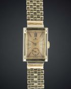 A RARE GENTLEMAN'S 18K SOLID PINK GOLD ROLEX BRACELET WATCH CIRCA 1940s, WITH ORIGINAL ROLEX TAGS