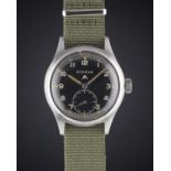 A RARE GENTLEMAN'S STAINLESS STEEL BRITISH MILITARY ETERNA W.W.W. WRIST WATCH CIRCA 1940s, PART OF