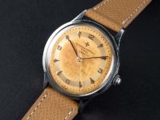 A RARE GENTLEMAN'S STAINLESS STEEL VACHERON & CONSTANTIN WRIST WATCH CIRCA 1950s, REF. 4301 RETAILED