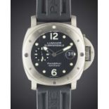 A GENTLEMAN'S TITANIUM PANERAI LUMINOR SUBMERSIBLE WRIST WATCH CIRCA 2000, REF. PAM25 C SERIES