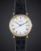 A GENTLEMAN'S 18K SOLID GOLD PATEK PHILIPPE CALATRAVA WRIST WATCH CIRCA 1990s, REF. 3944 Movement: