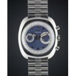 A GENTLEMAN'S STAINLESS STEEL MONDIA "BIG EYE" CHRONOGRAPH BRACELET WATCH CIRCA 1970 Movement: