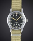 A RARE GENTLEMAN'S BRITISH MILITARY LEMANIA W.W.W. WRIST WATCH CIRCA 1940s, PART OF THE "DIRTY