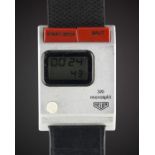 A GENTLEMAN'S HEUER 370 MICROSPLIT LCD STOPWATCH WRIST TIMER CIRCA 1977 Movement: Quartz. Case: