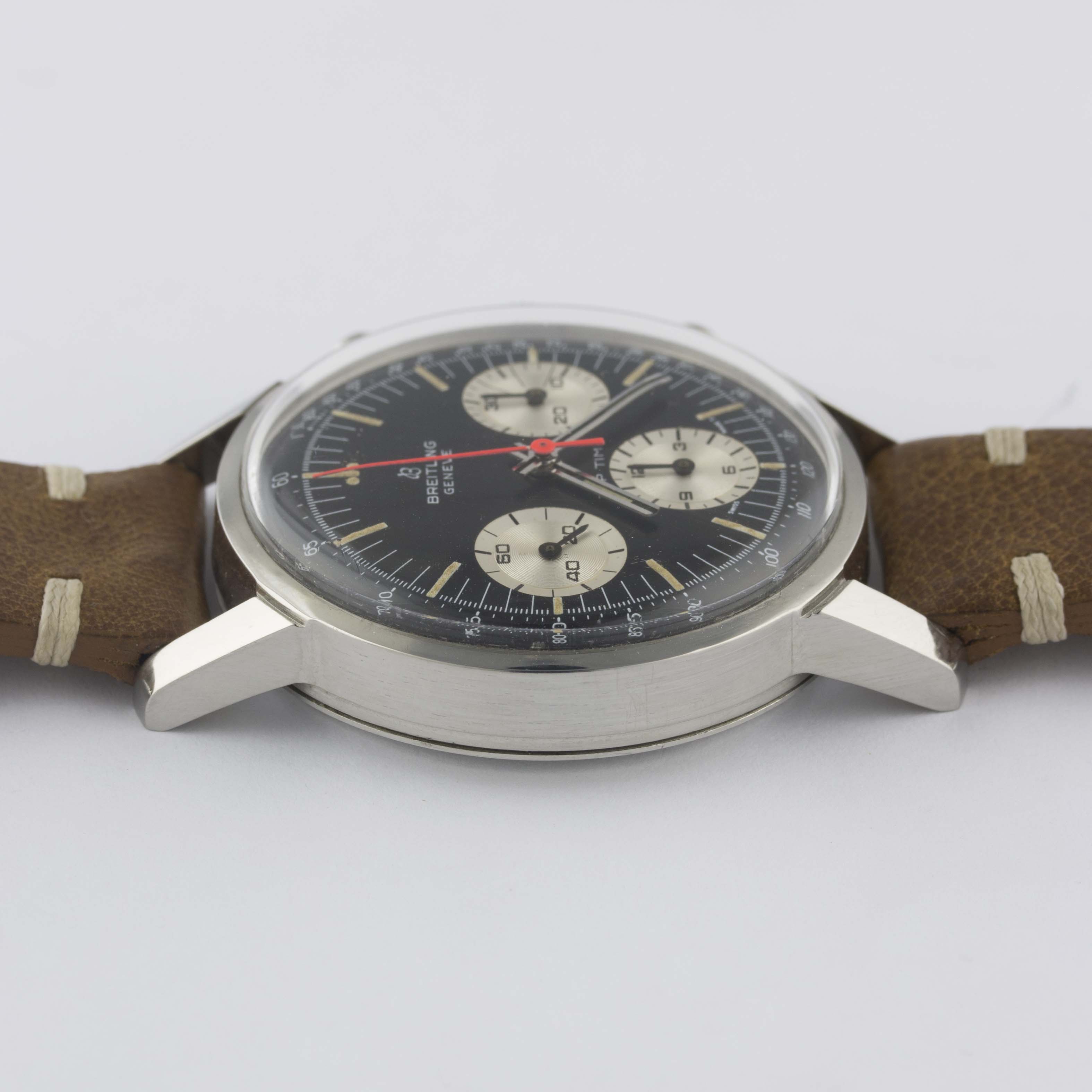 A RARE GENTLEMAN'S STAINLESS STEEL BREITLING TOP TIME CHRONOGRAPH WRIST WATCH CIRCA 1969, REF. 810 - Image 11 of 11
