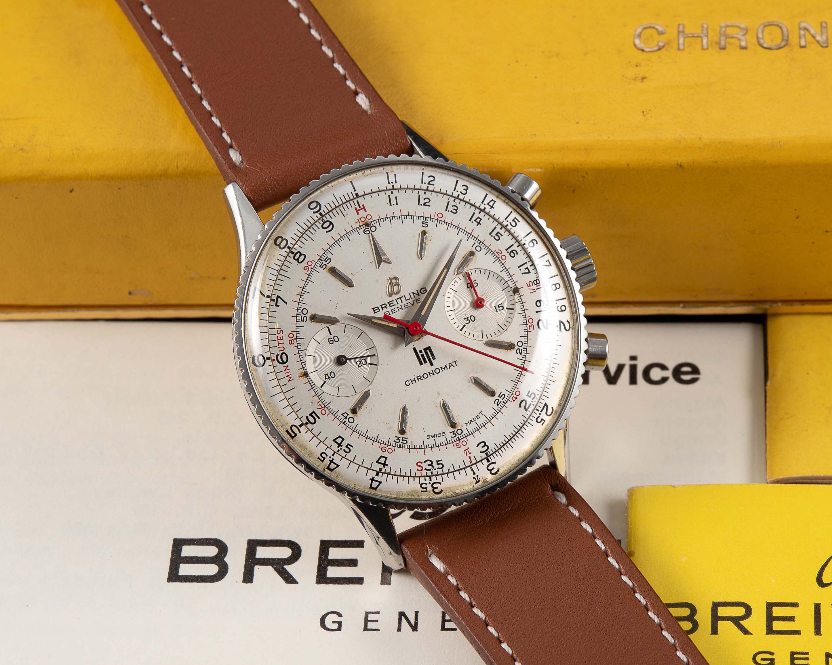 A RARE GENTLEMAN'S STAINLESS STEEL BREITLING LIP CHRONOMAT CHRONOGRAPH WRIST WATCH CIRCA 1967,