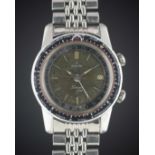 A GENTLEMAN'S STAINLESS STEEL ENICAR SHERPA GUIDE 30 GMT ROTOR AUTOMATIC BRACELET WATCH CIRCA 1960s,