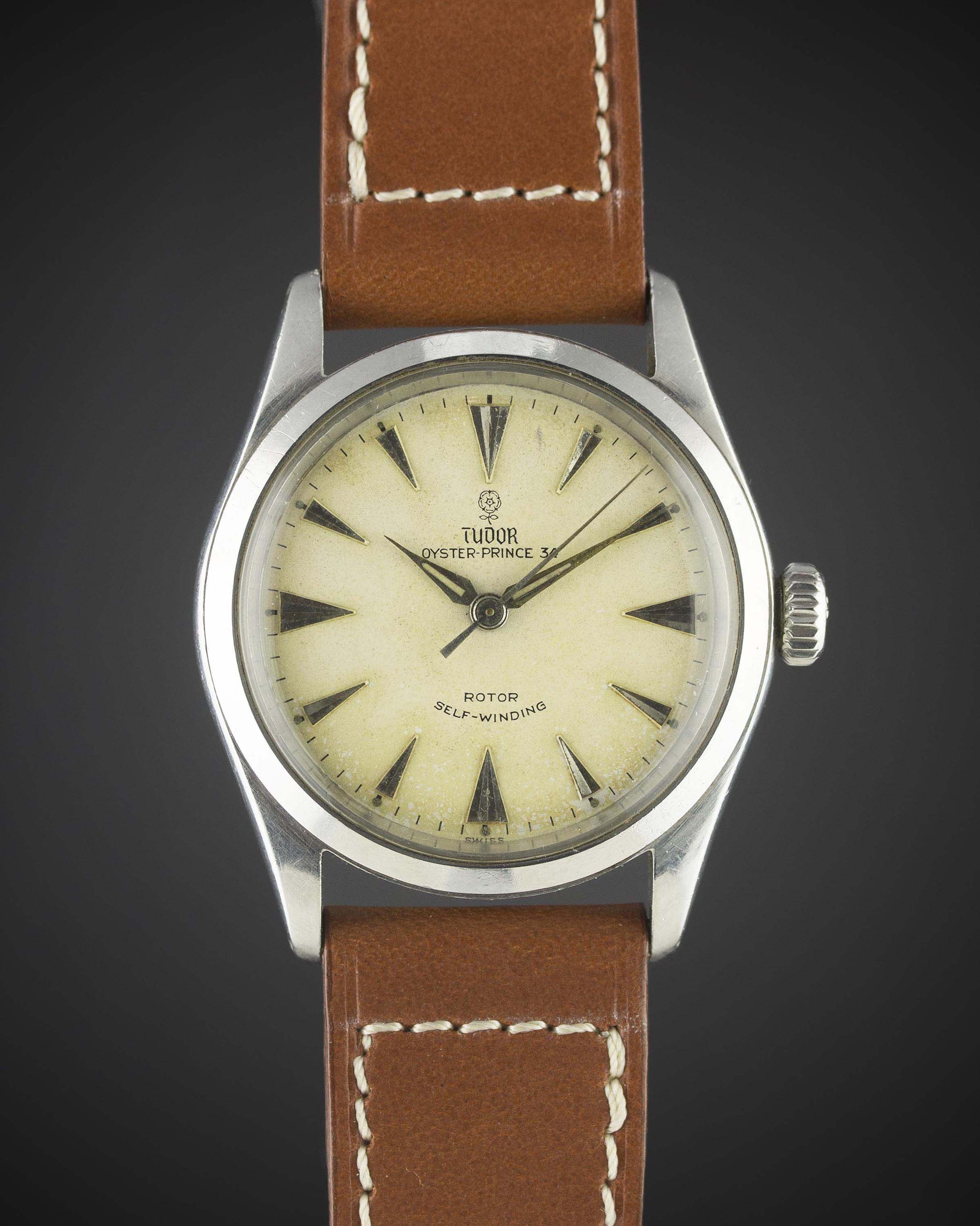 A GENTLEMAN'S STAINLESS STEEL ROLEX TUDOR OYSTER PRINCE 34 WRIST WATCH CIRCA 1957, REF. 7909