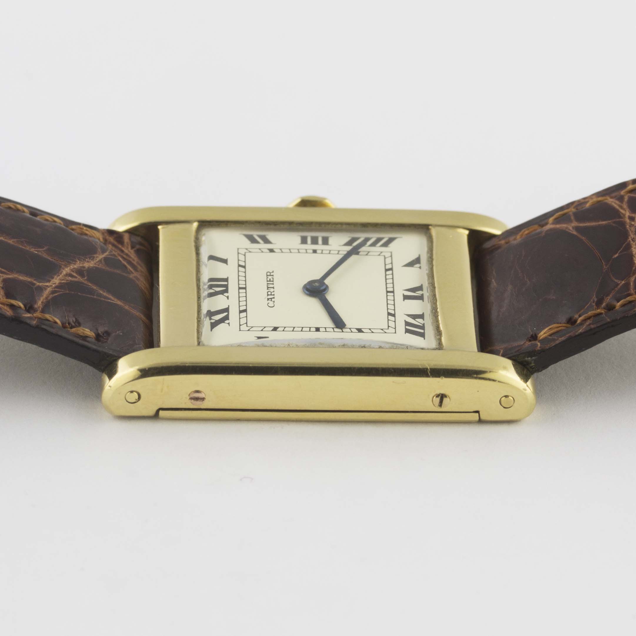 A RARE GENTLEMAN'S 18K SOLID GOLD CARTIER TANK NORMALE WRIST WATCH CIRCA 1960, WITH CARTIER BOX - Image 11 of 12