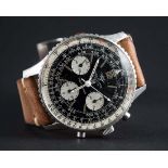 A RARE GENTLEMAN'S STAINLESS STEEL BREITLING LIP NAVITIMER CHRONOGRAPH WRIST WATCH CIRCA 1966,