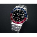 A RARE GENTLEMAN'S STAINLESS STEEL ROLEX OYSTER PERPETUAL GMT MASTER BRACELET WATCH CIRCA 1969, REF.