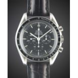 A GENTLEMAN'S STAINLESS STEEL OMEGA SPEEDMASTER PROFESSIONAL CHRONOGRAPH WRIST WATCH CIRCA 1988,