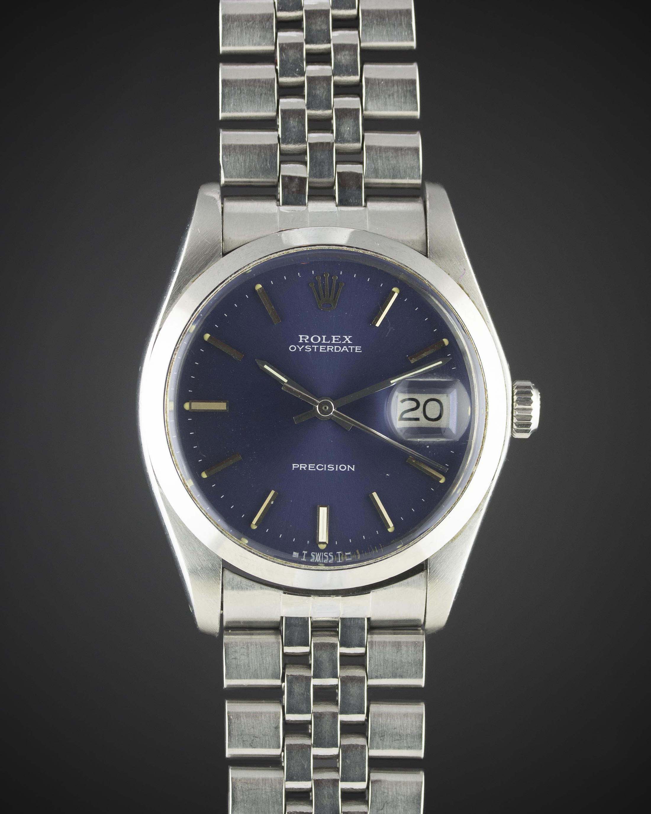 A GENTLEMAN'S STAINLESS STEEL ROLEX OYSTERDATE PRECISION BRACELET WATCH CIRCA 1974, REF. 6694 WITH