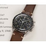 A RARE GENTLEMAN'S STAINLESS STEEL OMEGA SPEEDMASTER PROFESSIONAL "PRE MOON" CHRONOGRAPH WRIST WATCH