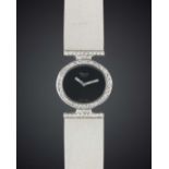 A LADIES 18K SOLID WHITE GOLD & DIAMOND CHOPARD BRACELET WATCH CIRCA 1980s, REF. 5045 2 WITH