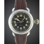 A RARE GENTLEMAN'S ZENITH SPECIAL PILOTS WRIST WATCH CIRCA 1930s Movement: Manual wind, swan neck