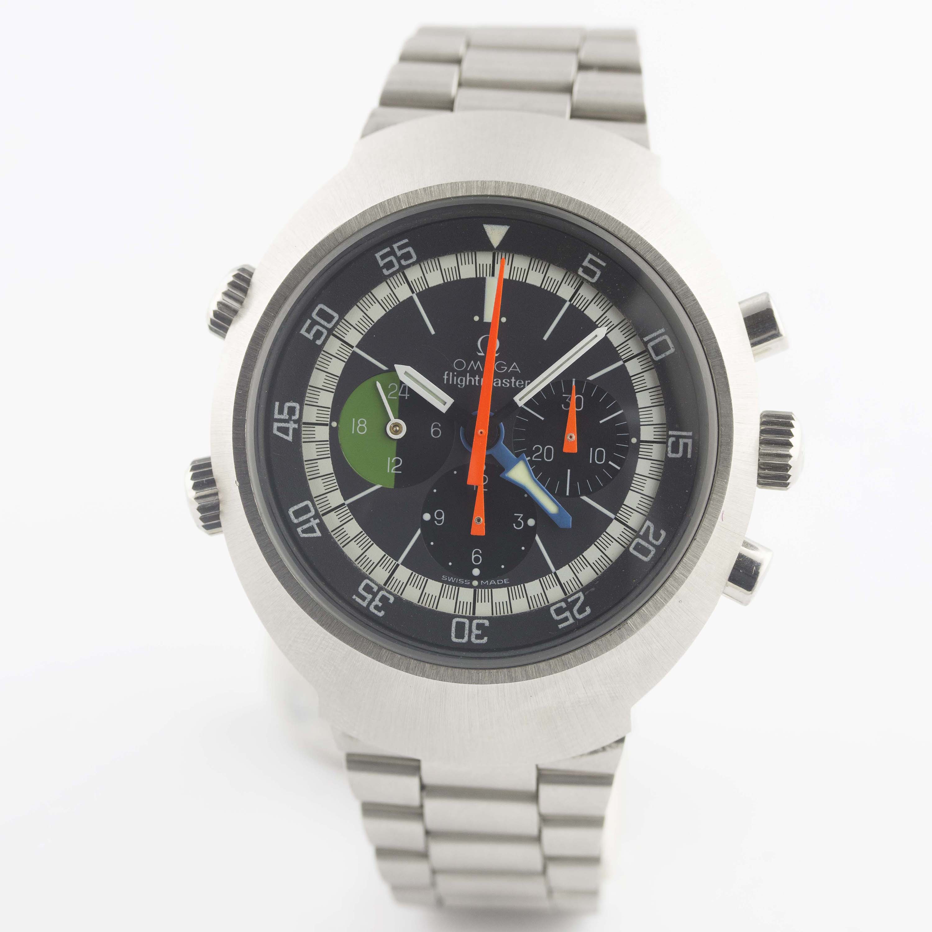 A GENTLEMAN'S STAINLESS STEEL OMEGA FLIGHTMASTER CHRONOGRAPH BRACELET WATCH CIRCA 1972, REF. 145.013 - Image 2 of 11