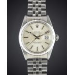 A GENTLEMAN'S STEEL & WHITE GOLD ROLEX OYSTER PERPETUAL DATEJUST BRACELET WATCH CIRCA 1987, REF.