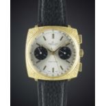 A GENTLEMAN'S GOLD PLATED BREITLING TOP TIME CHRONOGRAPH WRIST WATCH CIRCA 1966, REF. 2009 WITH "