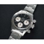 A VERY RARE GENTLEMAN'S STAINLESS STEEL ROLEX OYSTER COSMOGRAPH DAYTONA BRACELET WATCH CIRCA 1974,