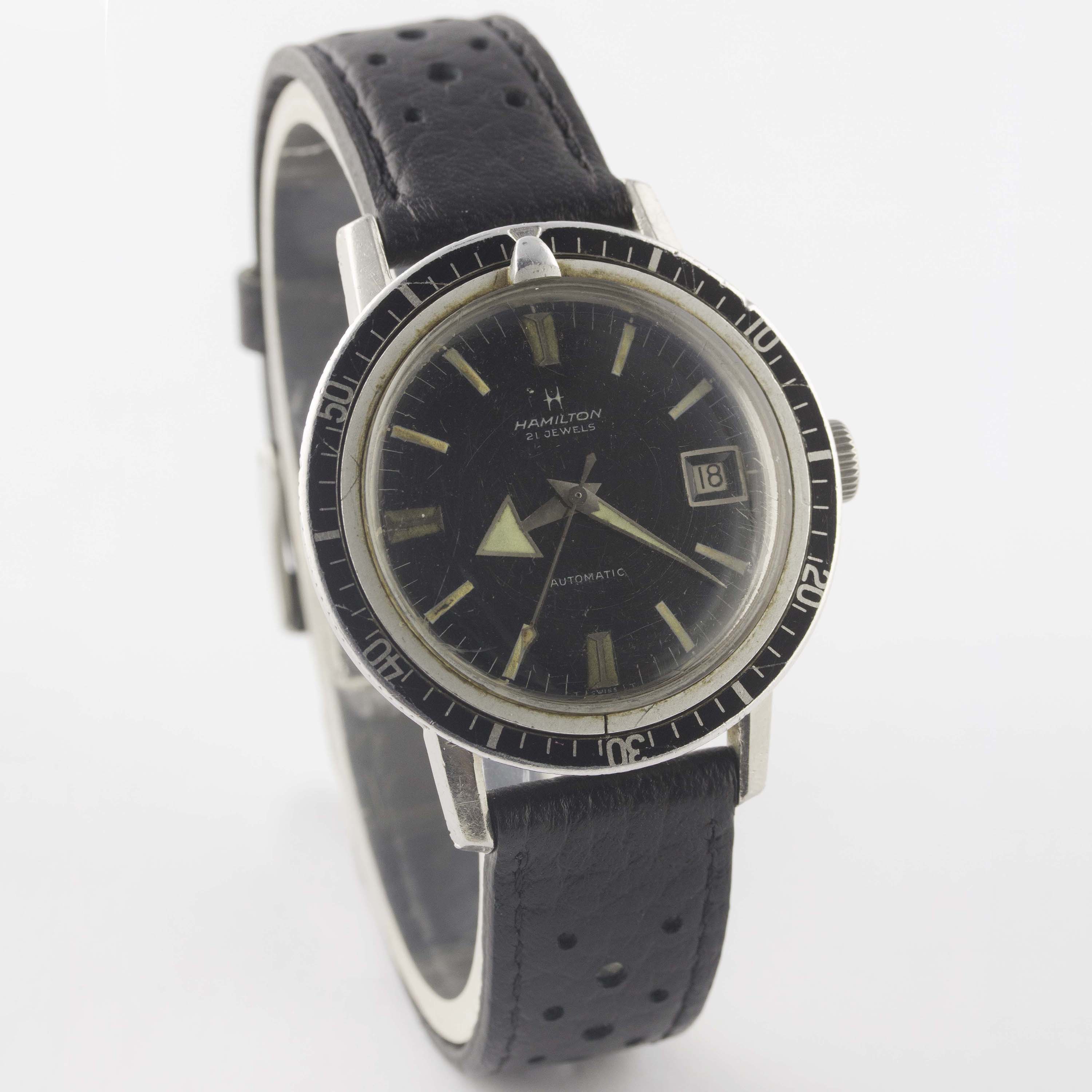 A GENTLEMAN'S STAINLESS STEEL HAMILTON 600 AUTOMATIC DIVERS WRIST WATCH CIRCA 1960s, REF. 64034-3 - Image 5 of 10