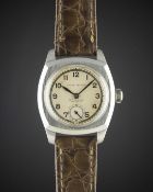 A GENTLEMAN'S STAINLESS STEEL ROLEX OYSTER "ARMY" WRIST WATCH CIRCA 1940, REF. 3139 RETAILED BY H