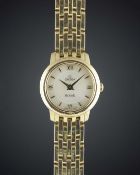 A LADIES 18K SOLID GOLD OMEGA DE VILLE BRACELET WATCH DATED 2016, REF. 42450246005001 WITH MOTHER OF