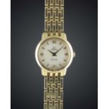 A LADIES 18K SOLID GOLD OMEGA DE VILLE BRACELET WATCH DATED 2016, REF. 42450246005001 WITH MOTHER OF