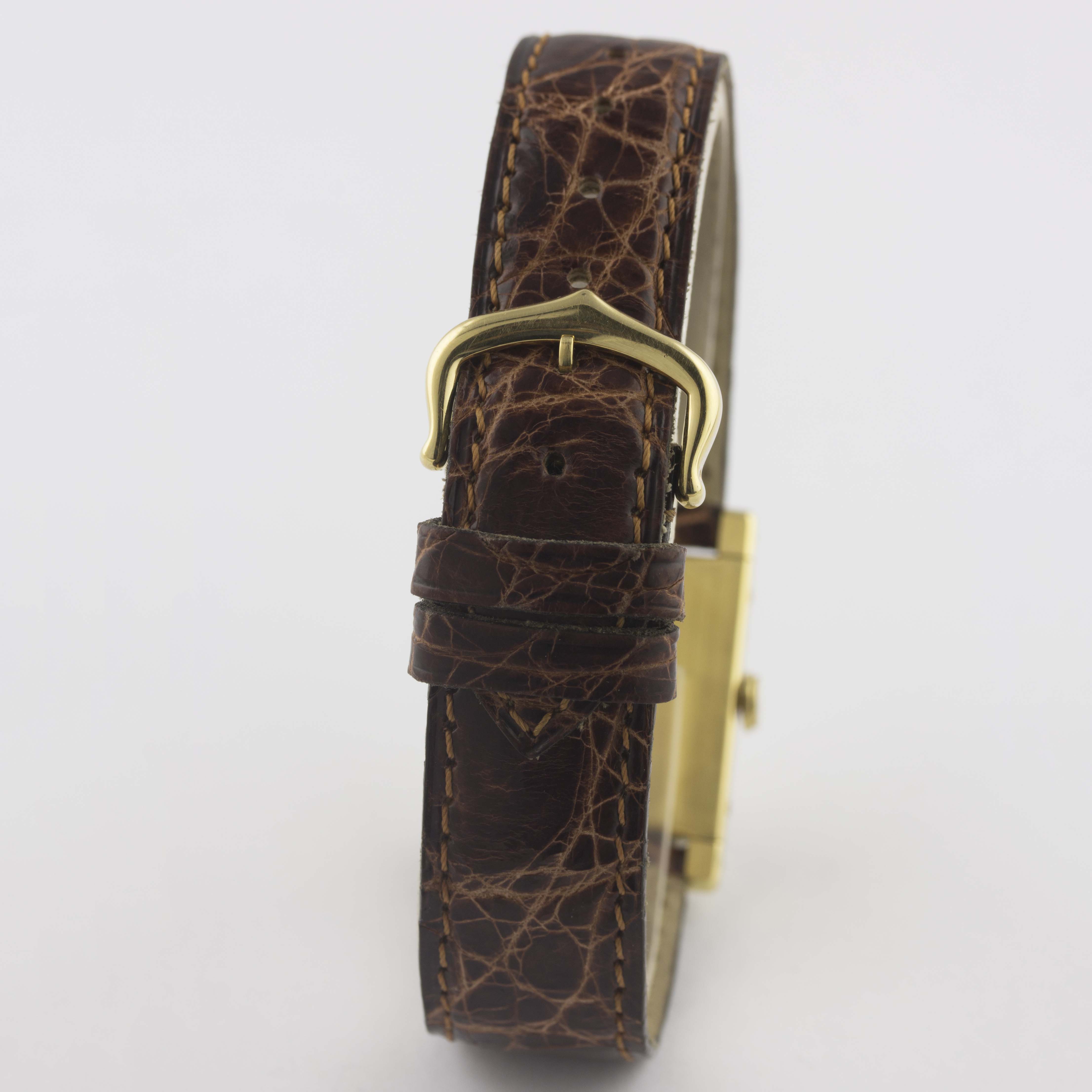 A RARE GENTLEMAN'S 18K SOLID GOLD CARTIER TANK NORMALE WRIST WATCH CIRCA 1960, WITH CARTIER BOX - Image 6 of 12