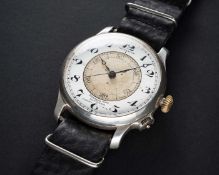 A RARE GENTLEMAN'S SOLID SILVER LONGINES WITTNAUER SIDEREAL TIME NAVIGATORS WRIST WATCH CIRCA 1930s,